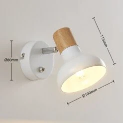 Weißer Metallstrahler Fridolin Mit Schalter -Beleuchtungs Geschäft 9624050 2