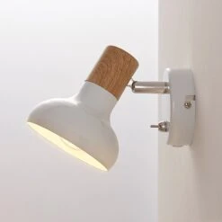 Weißer Metallstrahler Fridolin Mit Schalter -Beleuchtungs Geschäft 9624050 4