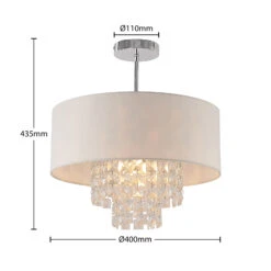 Lindby Estera Deckenleuchte Mit Behang, Weiß -Beleuchtungs Geschäft 9626840 3