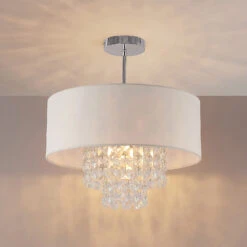 Lindby Estera Deckenleuchte Mit Behang, Weiß -Beleuchtungs Geschäft 9626840 4