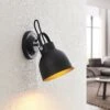 Lindby Adirta Metallwandleuchte In Schwarz -Beleuchtungs Geschäft 9627183