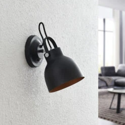 Lindby Adirta Metallwandleuchte In Schwarz -Beleuchtungs Geschäft 9627183 2