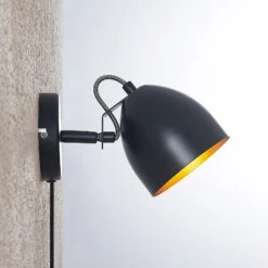 Lindby Fintja Wandleuchte, Schwarz/gold, 1-flg. -Beleuchtungs Geschäft 9627654 5