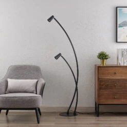 Lucande Velanoris Stehlampe, 2-fl., Schwarz -Beleuchtungs Geschäft 9627807 2