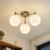 Lindby Jemissa Glas-Deckenlampe, 3-flammig, Opal -Beleuchtungs Geschäft 9628193