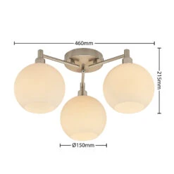 Lindby Jemissa Glas-Deckenlampe, 3-flammig, Opal -Beleuchtungs Geschäft 9628193 3