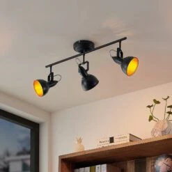 Lindby Morgana Strahler, Schwarz-gold, Dreiflammig -Beleuchtungs Geschäft 9628252 1