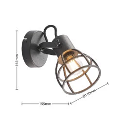 Lindby Flintos Käfig-Spot, Einflammig, Schwarz 17 Lindby Flintos Käfig-Spot, Einflammig, Schwarz -Beleuchtungs Geschäft 9628342 5