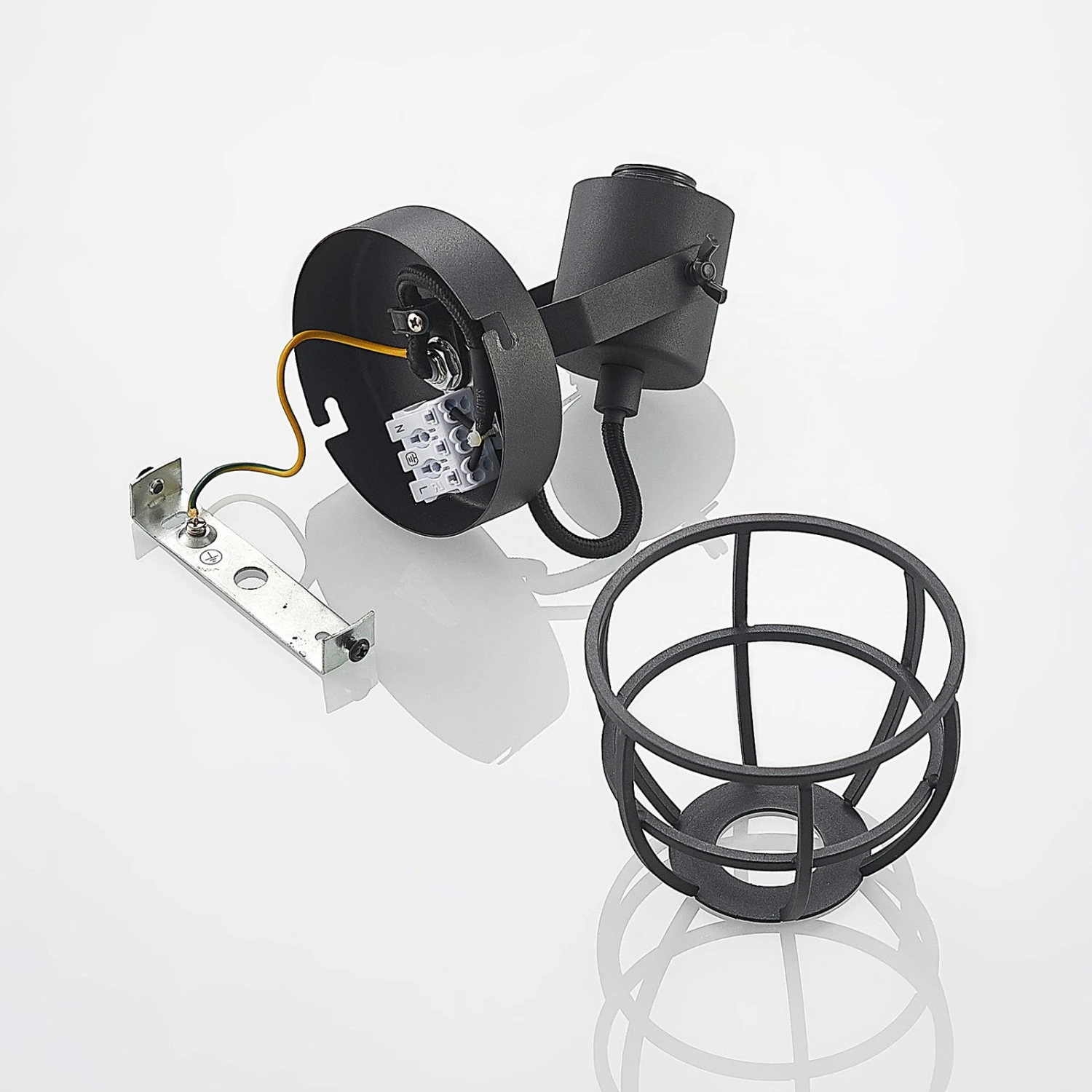 Lindby Flintos Käfig-Spot, Einflammig, Schwarz 10 Lindby Flintos Käfig-Spot, Einflammig, Schwarz – Bild 8