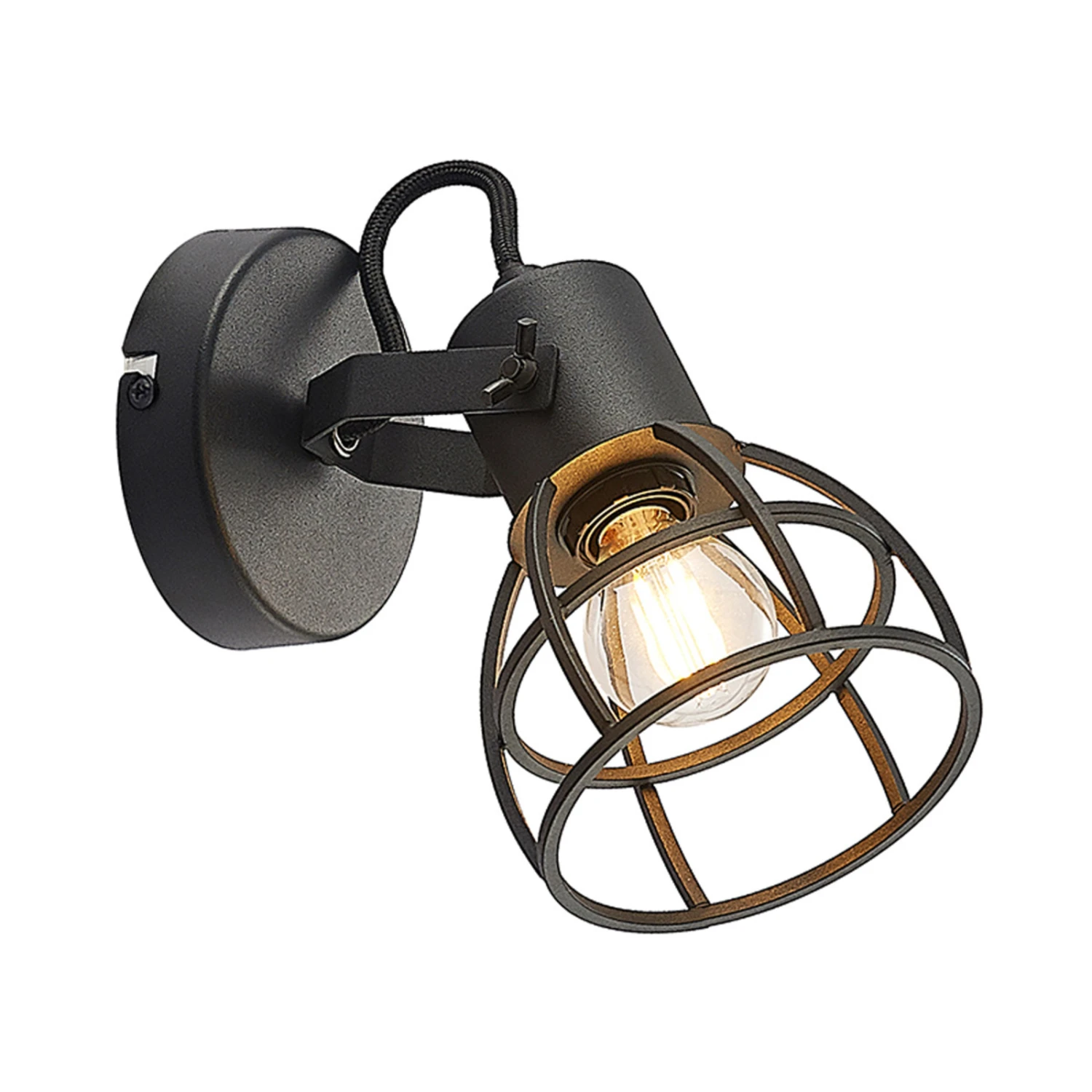 Lindby Flintos Käfig-Spot, Einflammig, Schwarz 12 Lindby Flintos Käfig-Spot, Einflammig, Schwarz – Bild 10