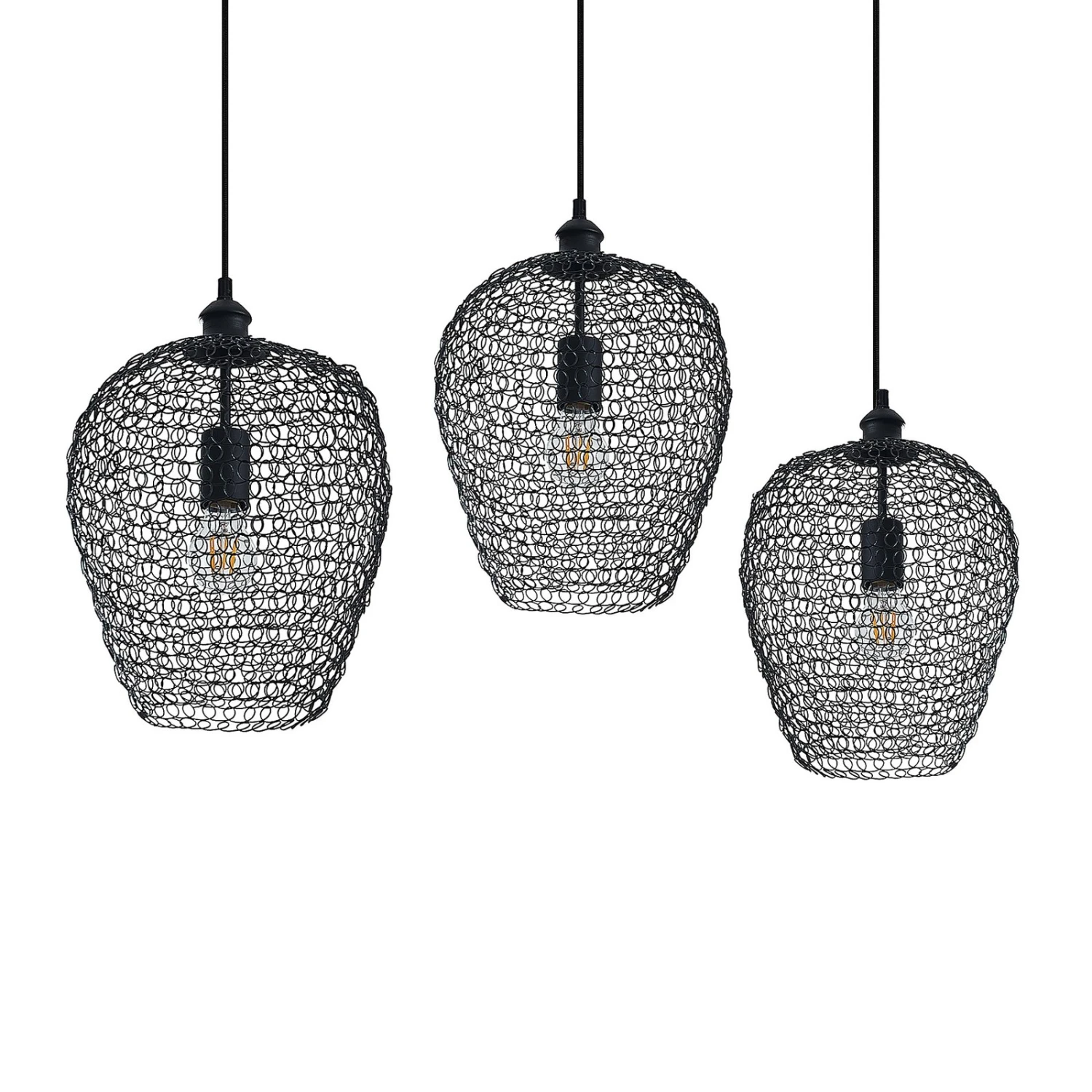 Lindby Benja Pendellampe, Dreiflammig, Schwarz 8 Lindby Benja Pendellampe, Dreiflammig, Schwarz – Bild 6