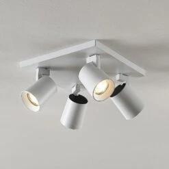 Arcchio Iavo Deckenstrahler, Eckig, Weiß, 4-fl.