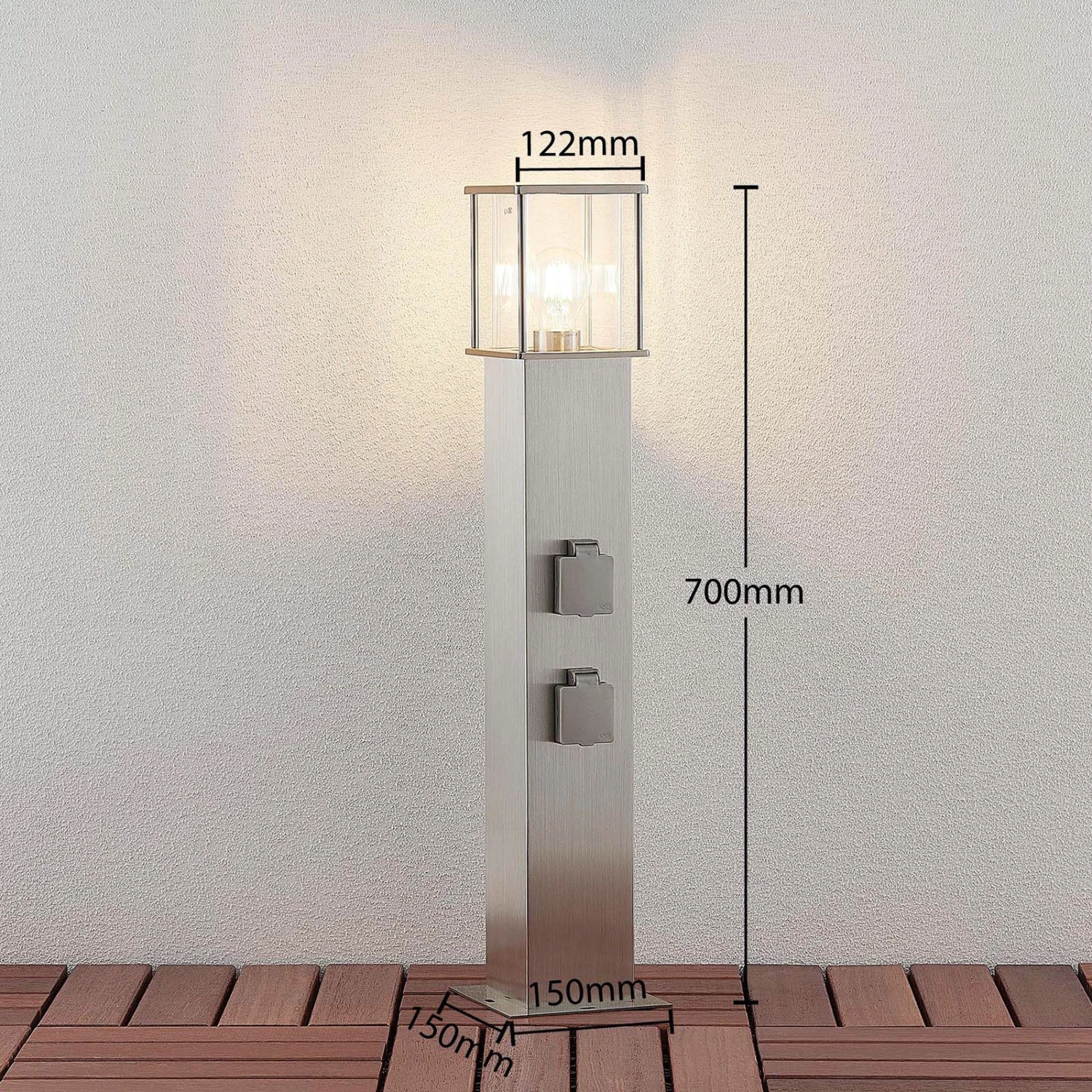 Pollerleuchte Caspa Mit 2 Steckdosen 6 Pollerleuchte Caspa Mit 2 Steckdosen – Bild 4