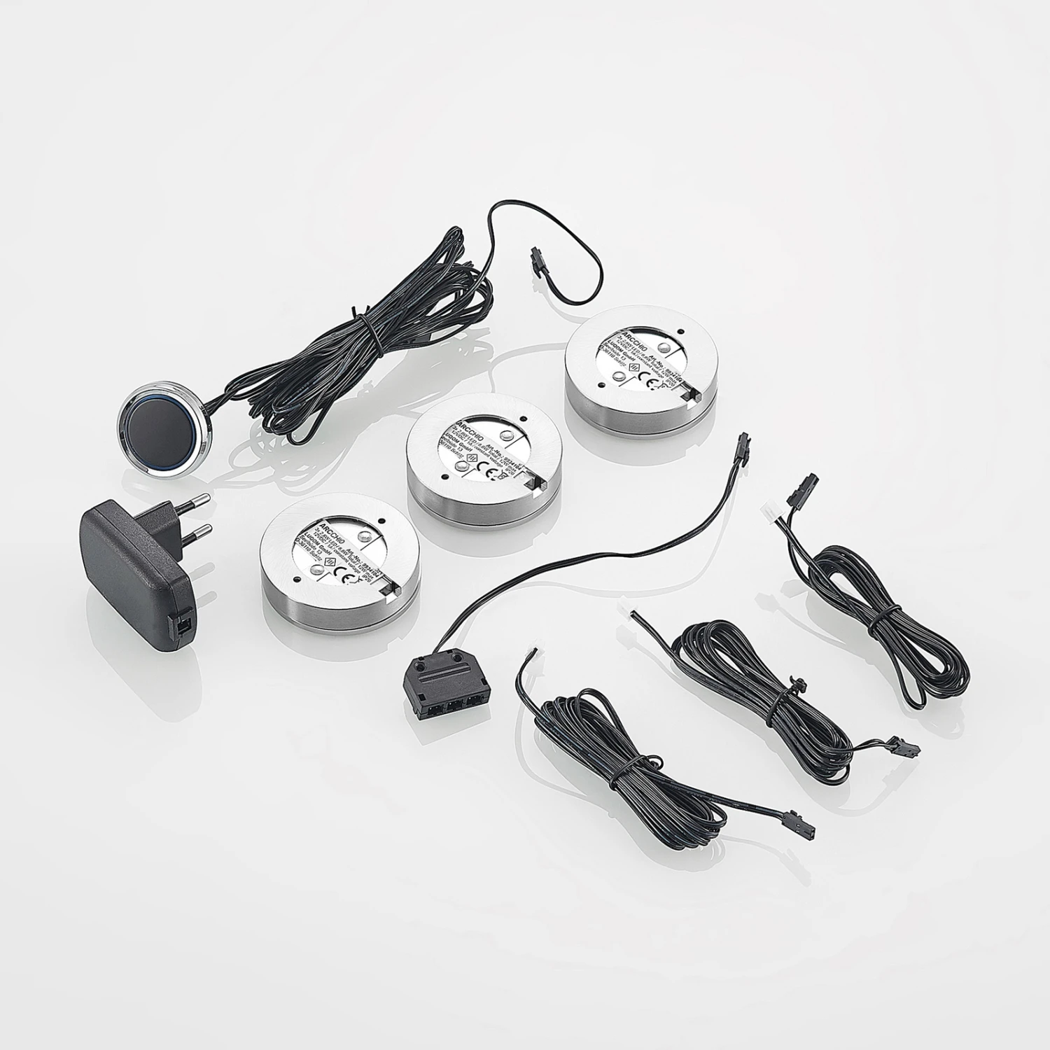 Arcchio Vilam LED-Unterbaulampen 3er-Set Nickel 11 Arcchio Vilam LED-Unterbaulampen 3er-Set Nickel – Bild 9