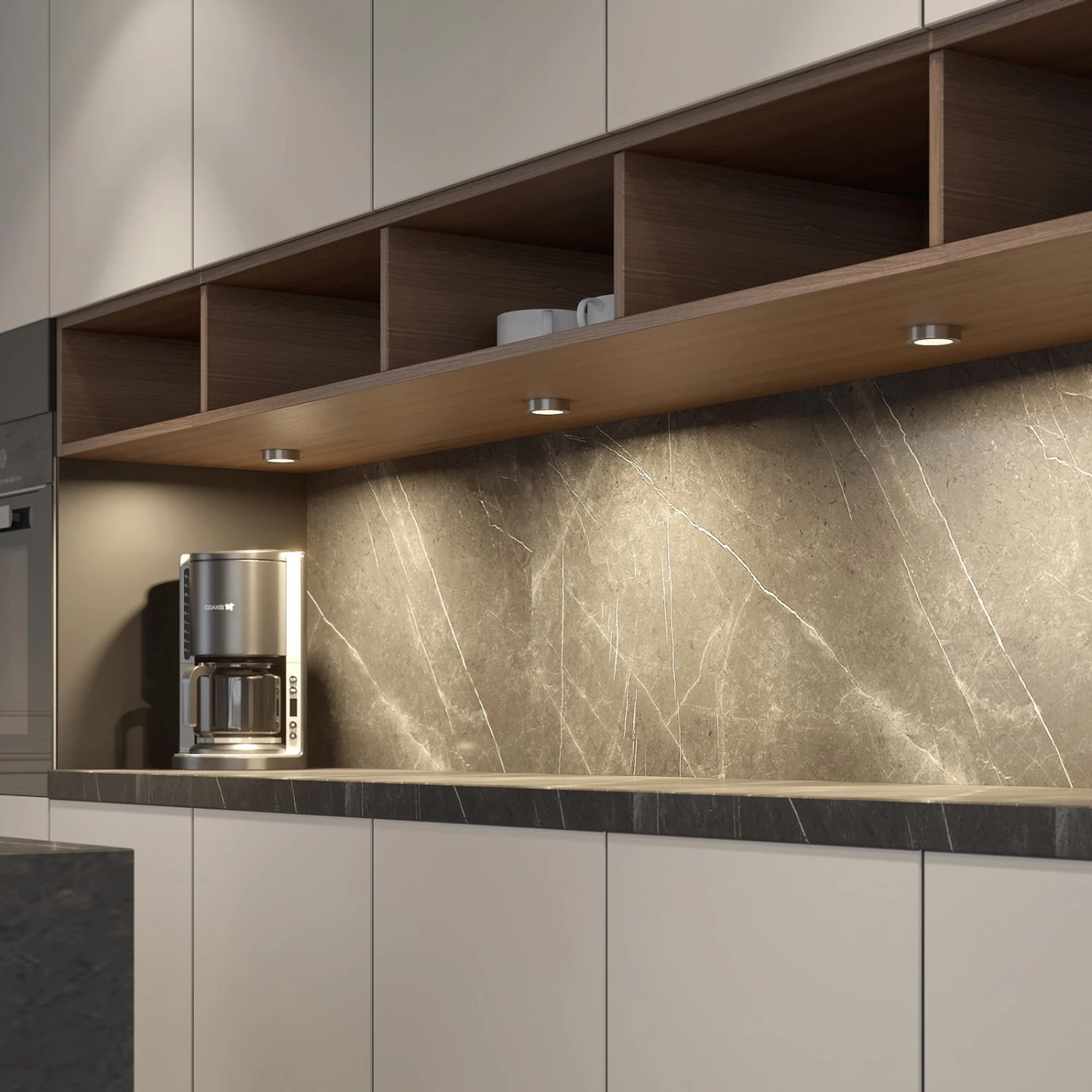 Arcchio Vilam LED-Unterbaulampen 3er-Set Nickel 3 Arcchio Vilam LED-Unterbaulampen 3er-Set Nickel