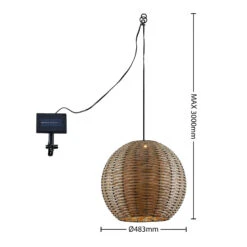 Lindby Catrica LED-Solar-Pendellampe, Rattanoptik 14 Lindby Catrica LED-Solar-Pendellampe, Rattanoptik -Beleuchtungs Geschäft 9945522 3