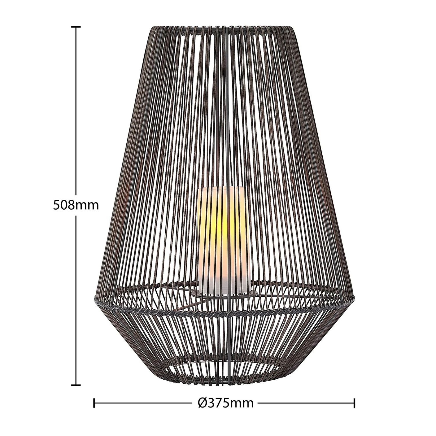 Lindby Kaati LED-Solar-Laterne, Rattanoptik, 37 Cm 6 Lindby Kaati LED-Solar-Laterne, Rattanoptik, 37 Cm – Bild 4