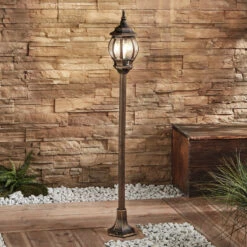 Wegeleuchte Nadesha, Gold Gebürstet