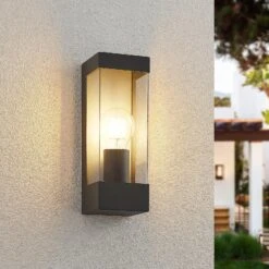 Lindby Tilian Außenwandlampe, Eckig, E27 -Beleuchtungs Geschäft 9977059 1